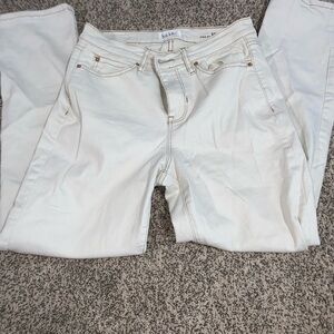 Nicole Miller Cream Straight Leg Jeans